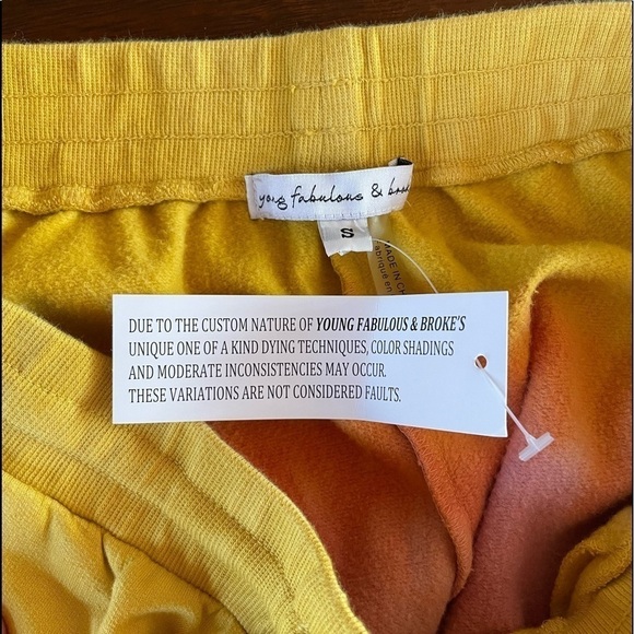 NWT Young Fabulous & Broke Parker Tie Dye Drawstring‎ Cotton Shorts Orange Small - Picture 6 of 7